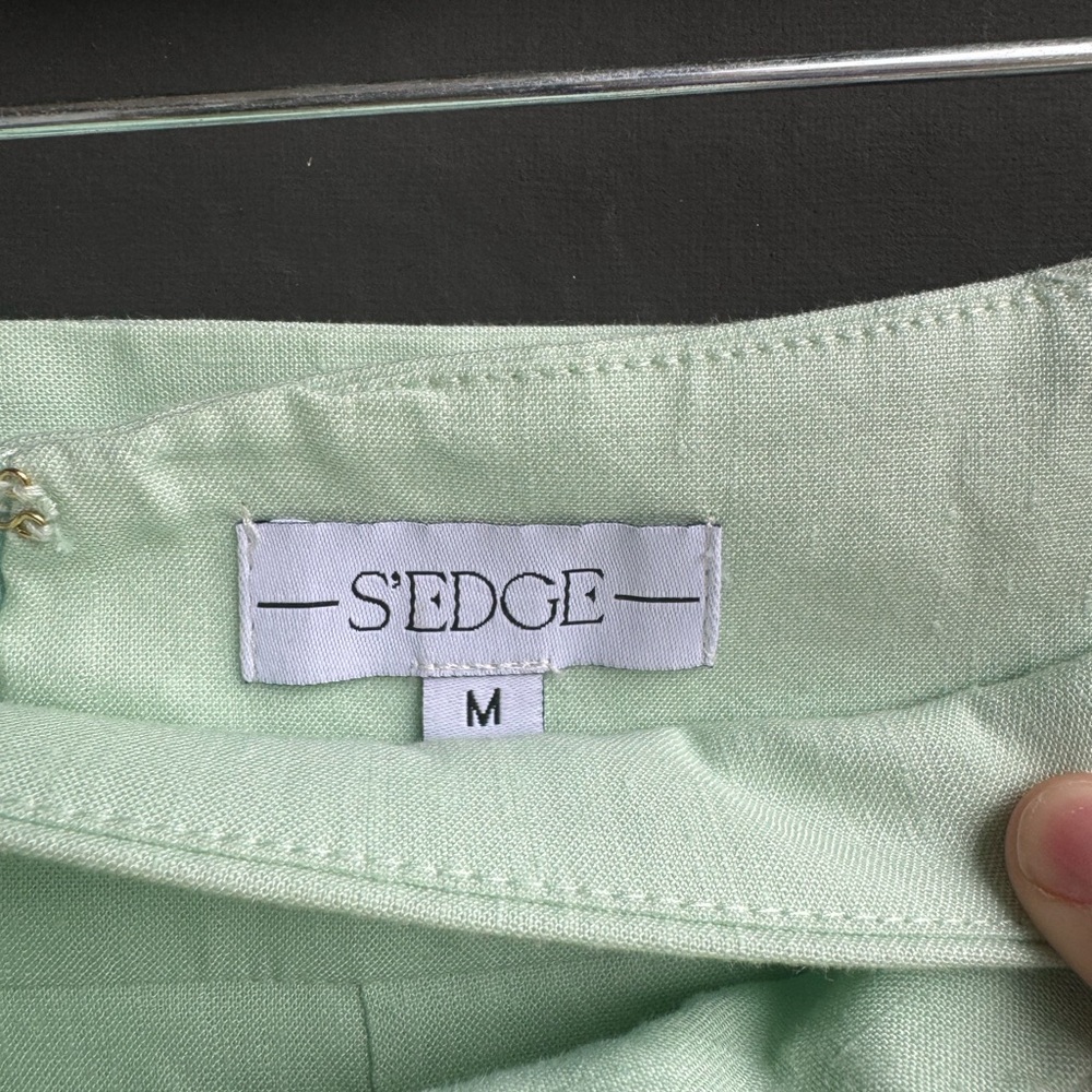 Mint Green S’EDGE Belted Shorts - Picture 5 of 5